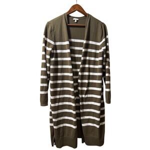 Talbots XL Olive & White‎ Duster Sweater